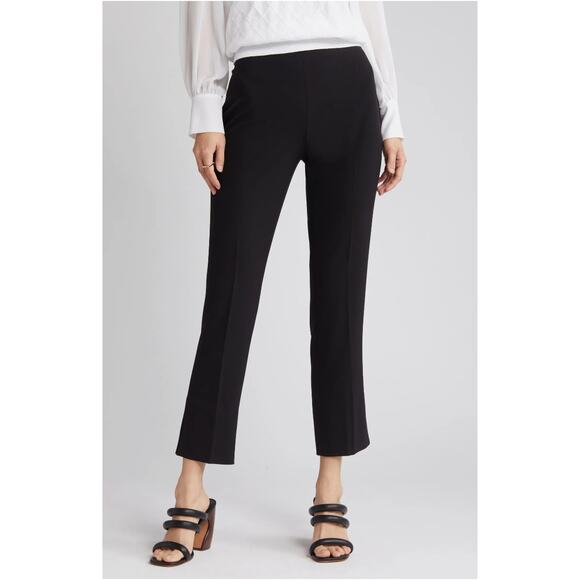 Halogen Womens Dress Pants 8 Blue Ankle Flare Side Slit Side Zip NWOT - Picture 2 of 12